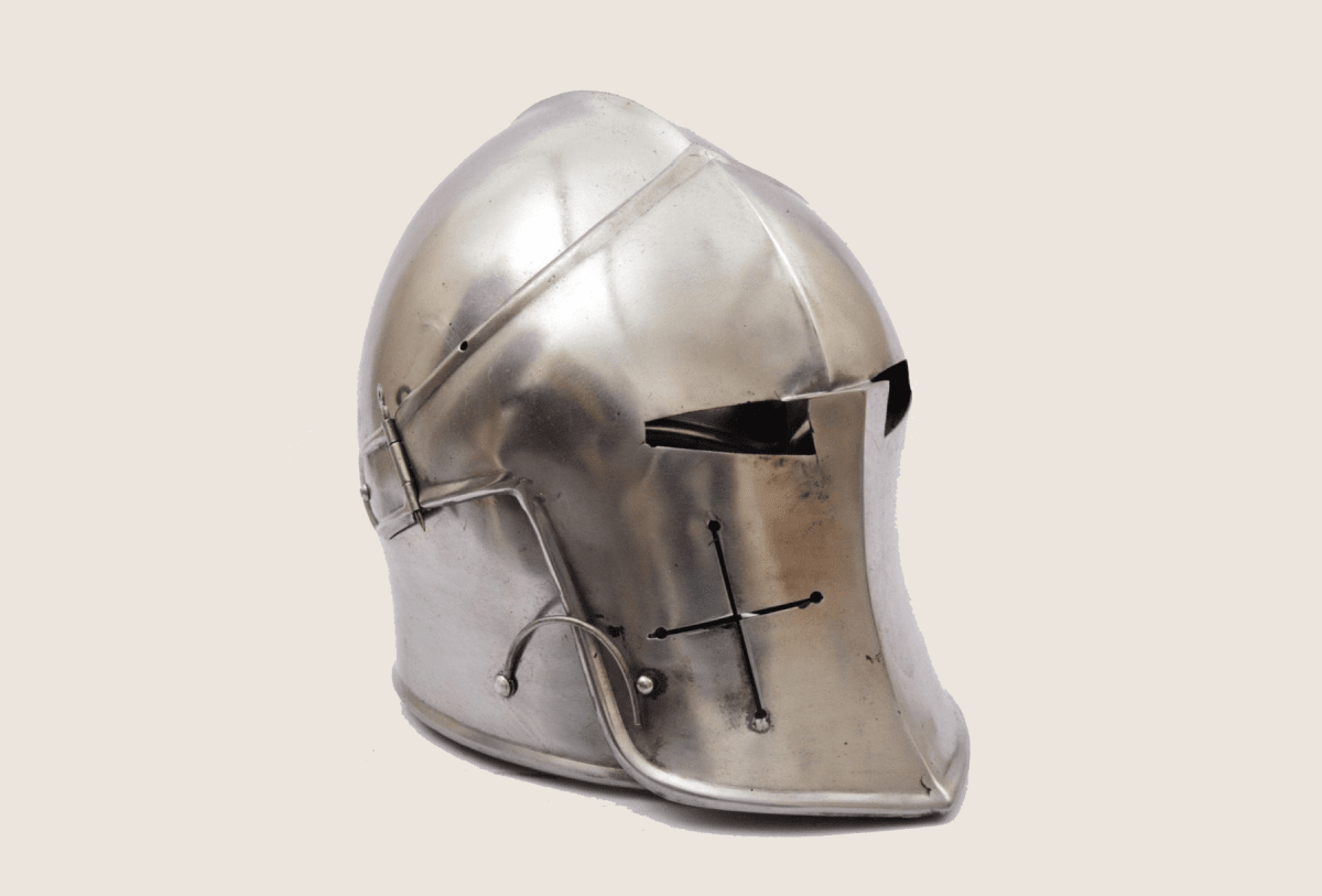 Medieval Spartacus Fantasy Barbute Helmet Knight Helmet Silver Finish