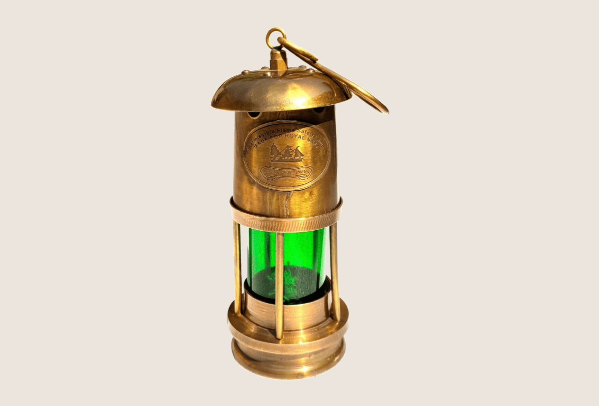 Nautical Maritime Brass Minor Lamp Vintage Antique Ship Lantern Oil 6 inch Lamp Decor