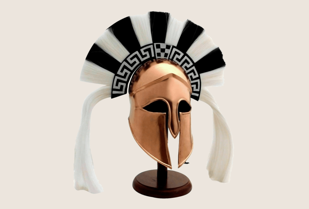 Medieval Copper Finish Ancient War Costume Armour Helmet Roman Greek Corinthian