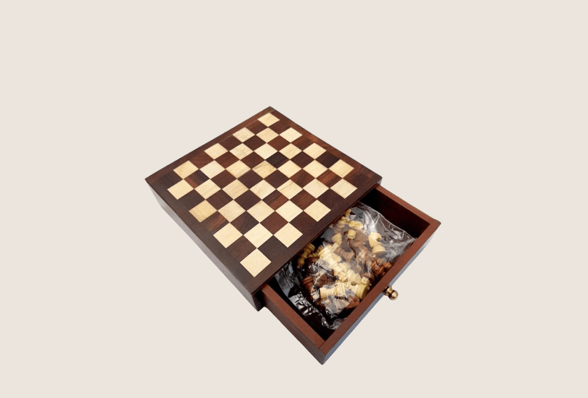 Chess Set Wooden Magnetic Chess Handcrafted For Travel and Decor Gift
