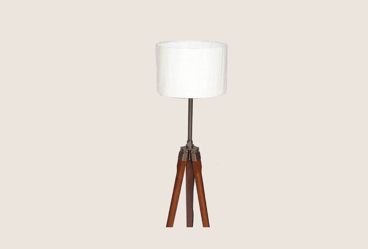 Wooden‌ ‌Tripod‌ ‌Floor‌ ‌Lamp‌ ‌Stand‌ ‌Without‌ ‌Shade‌ ‌and‌ ‌ Bulb,‌ ‌Antique‌ ‌Finish‌ ‌Lamp‌
