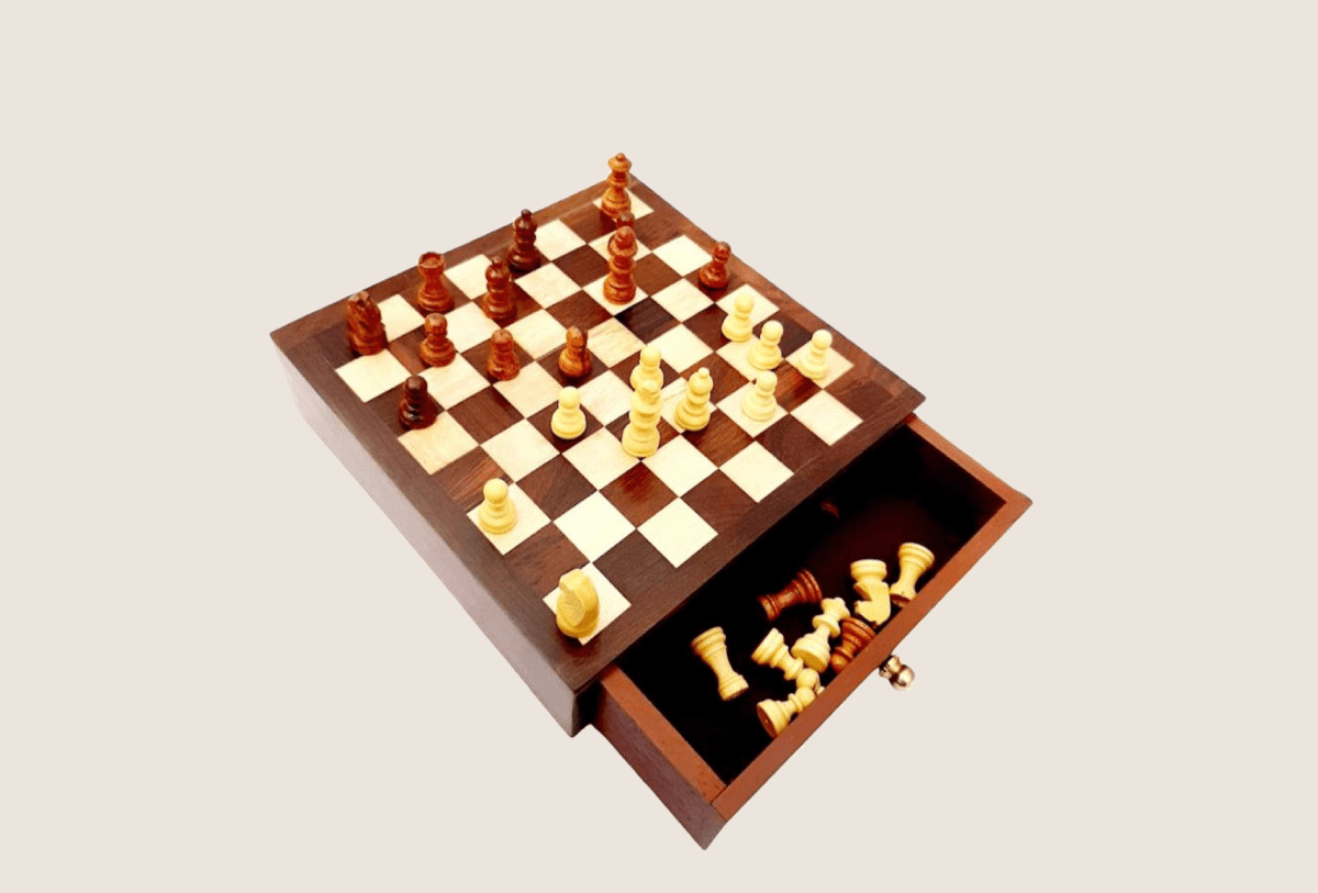 Chess Set Wooden Magnetic Chess Handcrafted For Travel and Decor Gift
