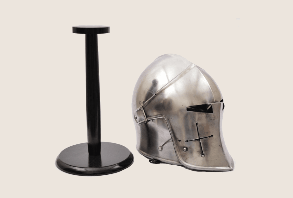 Medieval Spartacus Fantasy Barbute Helmet Knight Helmet Silver Finish